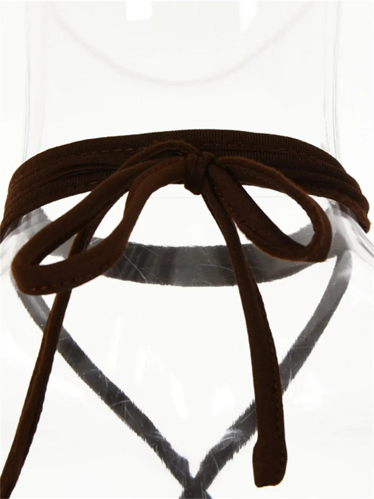 Backless Party Dress Hollow Out Drawstring High Split Style