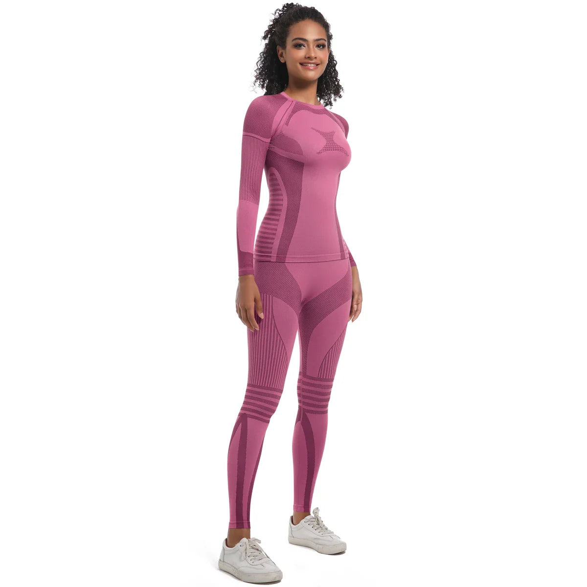 Women Thermal Skiwear Set Yoga and Fitness Workout Suit for Skiing Snowboarding Running and Exercise