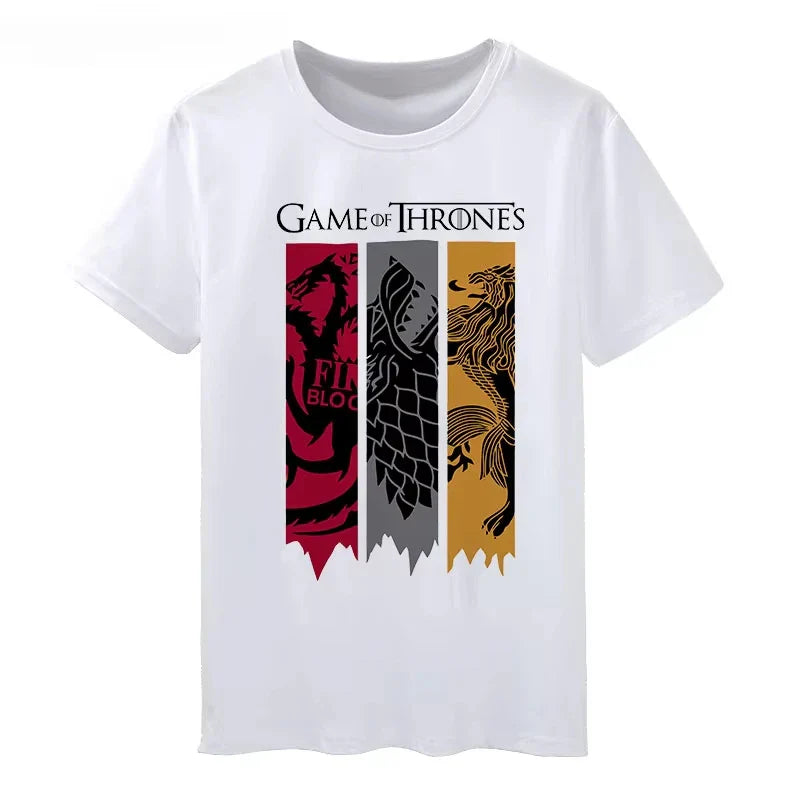 Game of Thrones Winter Is Coming T-Shirt Short-Sleeved Streetwear Tee for Men and Women
