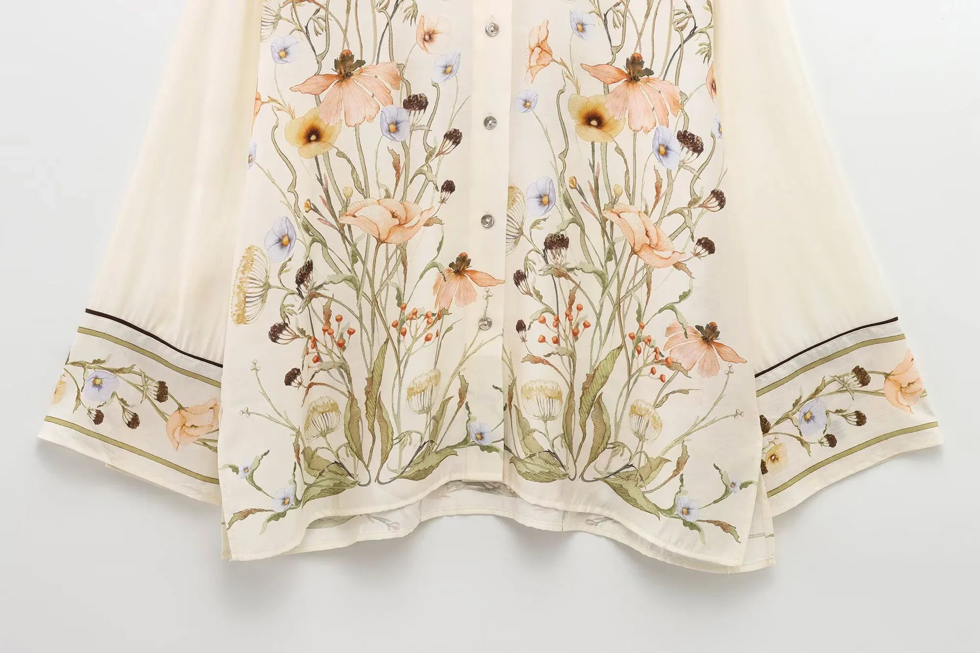 Women's Casual Floral Print Shirt Lightweight Breathable Summer Blouse with Simple Elegant Design