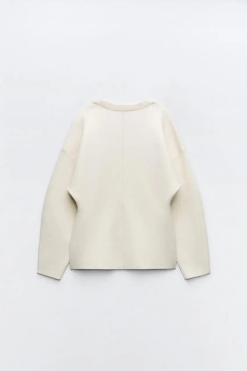 Women's Knit Tailored Cardigan and Skirt Set V-Neck Long Sleeve Jacket with High Waist Elastic A-Line Mini Skirt Stylish Two-Piece Outfit