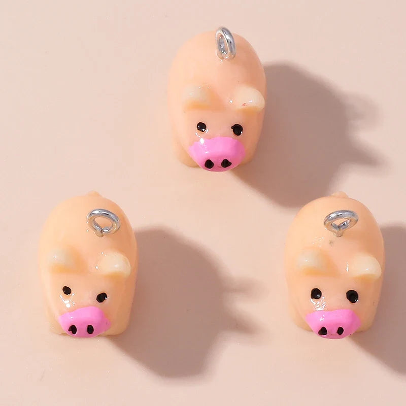 10pcs Cute Imitation Resin 3D Chicken Charms for DIY Jewelry Making Earrings and Bracelets