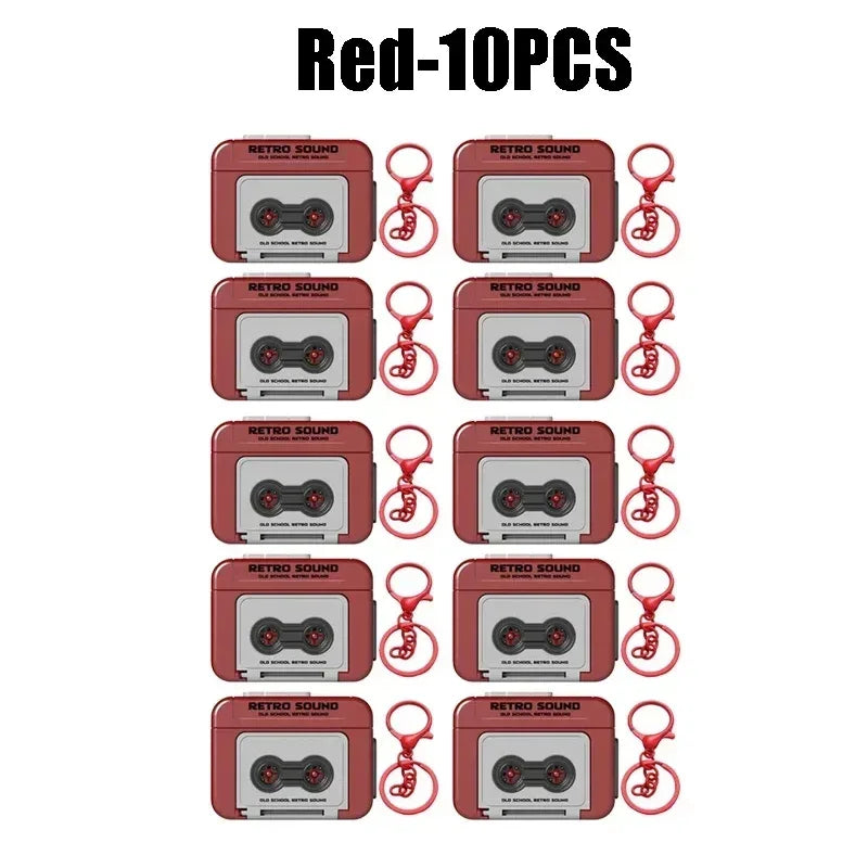 Vintage Mini Tape Recorder Keychain Gift for Couples Fun Retro Design Recordable Cassette Keychain