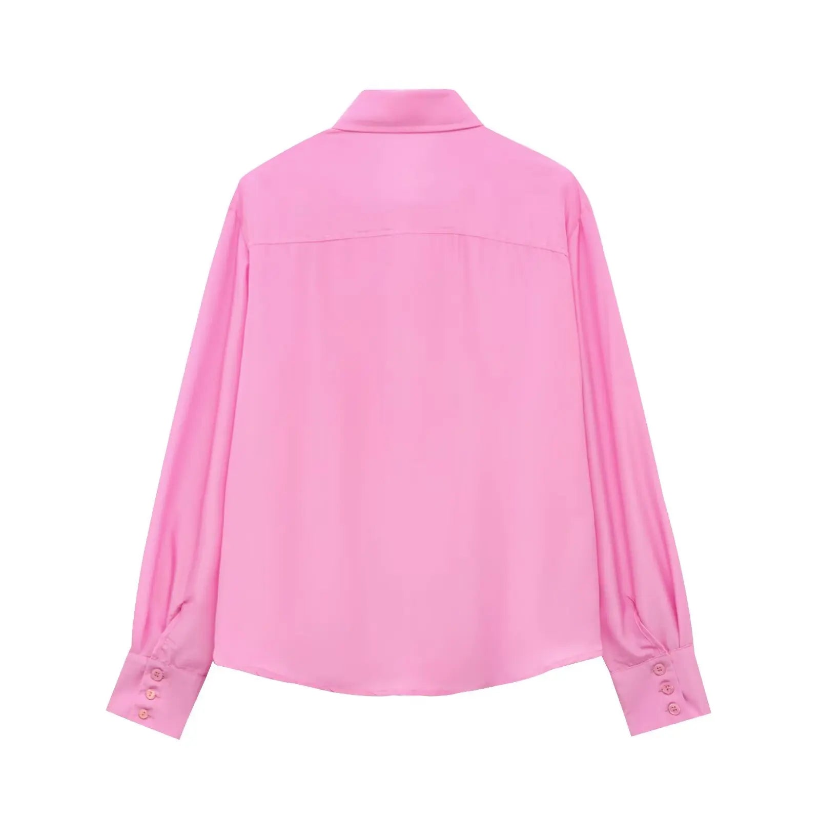 Fashionable Women Single Breasted Long Sleeve Shirt Button Up Blouse Casual Streetwear Top for Spring and Summer