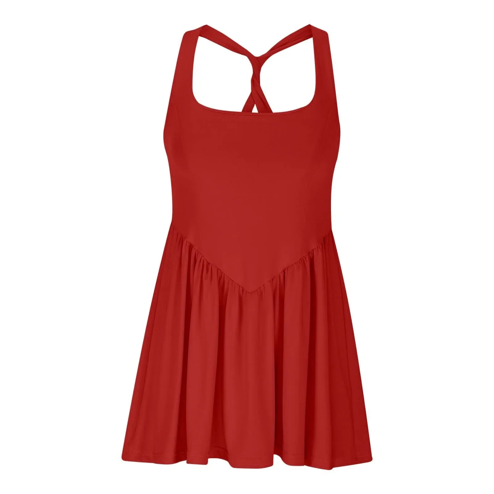 Womens Sleeveless Workout Romper With Built In Shorts