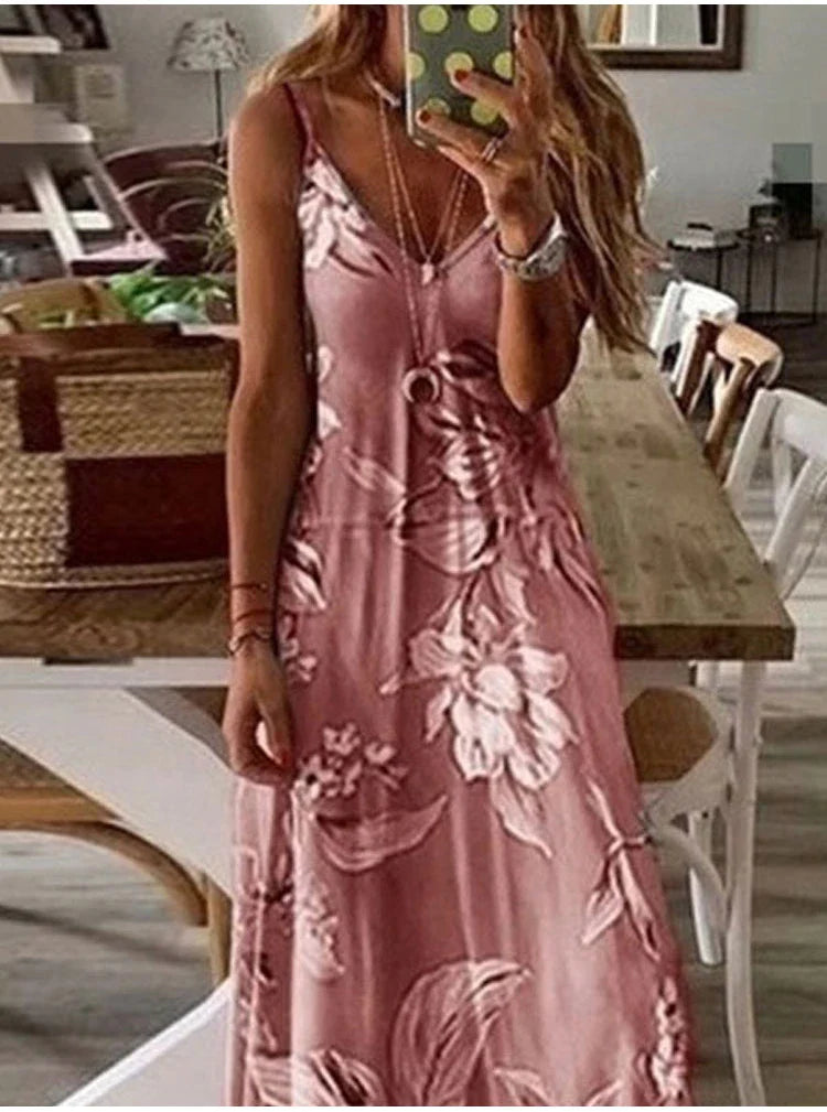 Slim Fit Sleeveless V Neck Green Slip Dress for Women