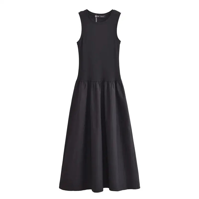Chic Slim O Neck Womens Summer Dress Elegant Long Style