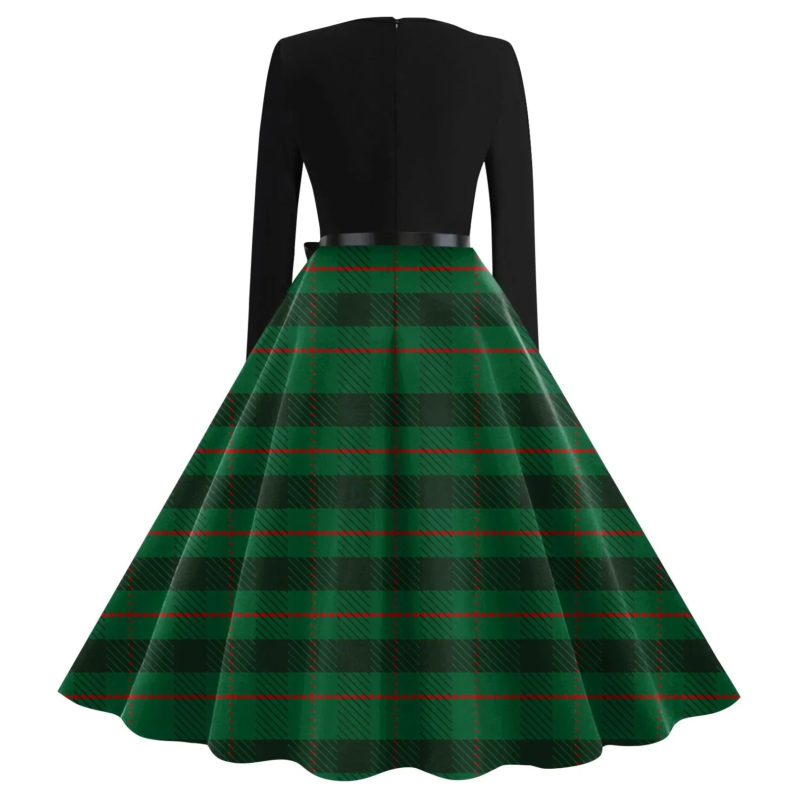 Winter Vintage Christmas Dress Women Long Sleeve 50s 60s