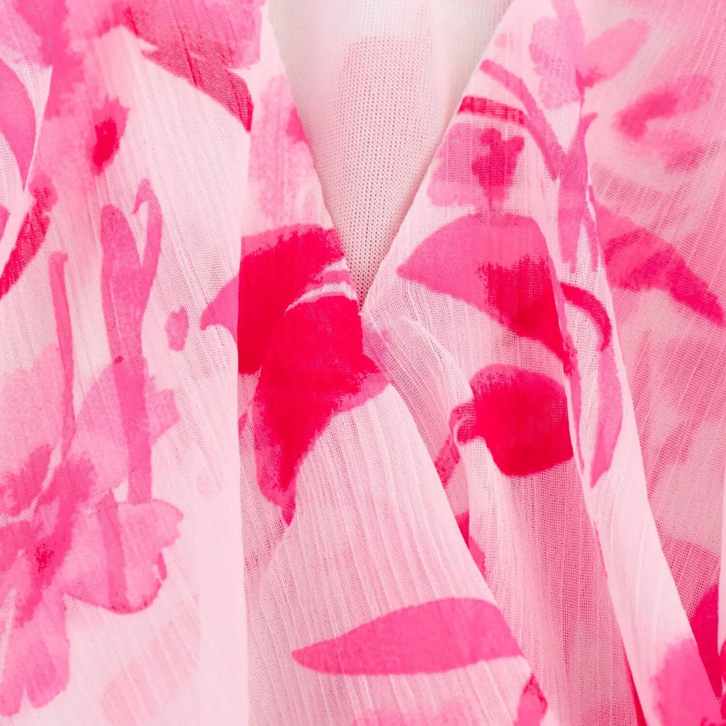 Casual V Neck Printed Belted Long Sleeve Dress For Women