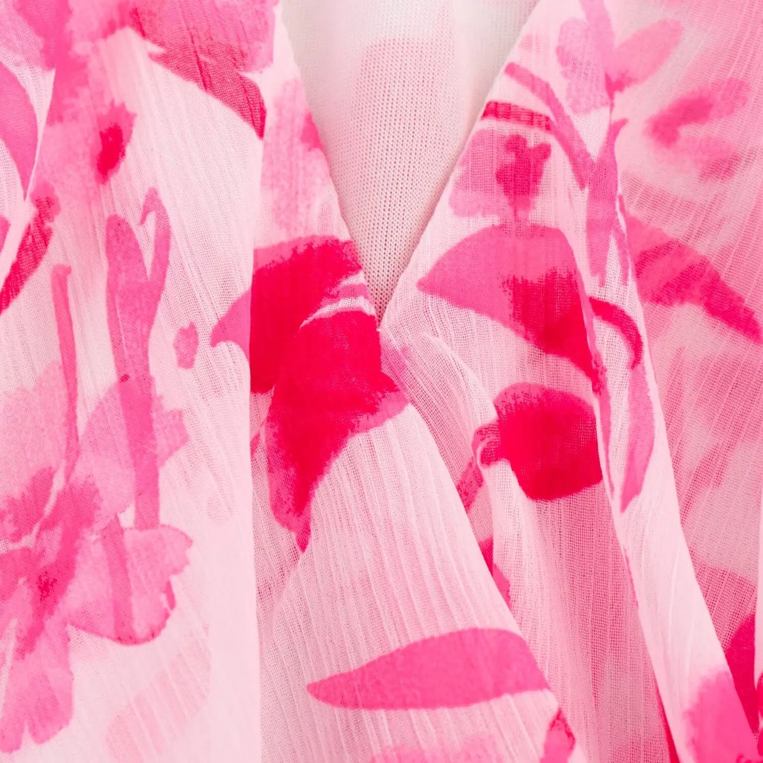 Casual V Neck Printed Belted Long Sleeve Dress For Women