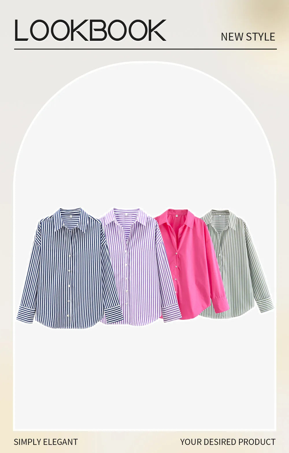 Women's Casual Versatile Loose Poplin Shirt Lightweight Basic Button-Up for Autumn Fashion