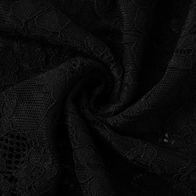 Solid Color Smocked Lace Splicing See-Through Strappy Jumpsuit Pants Sexy Nightclub Evening Party Outfit for Women