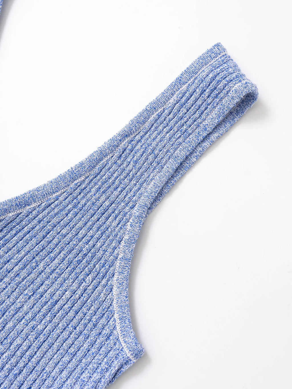 Sleeveless V Neck Knitted Dress With Suspender Straps