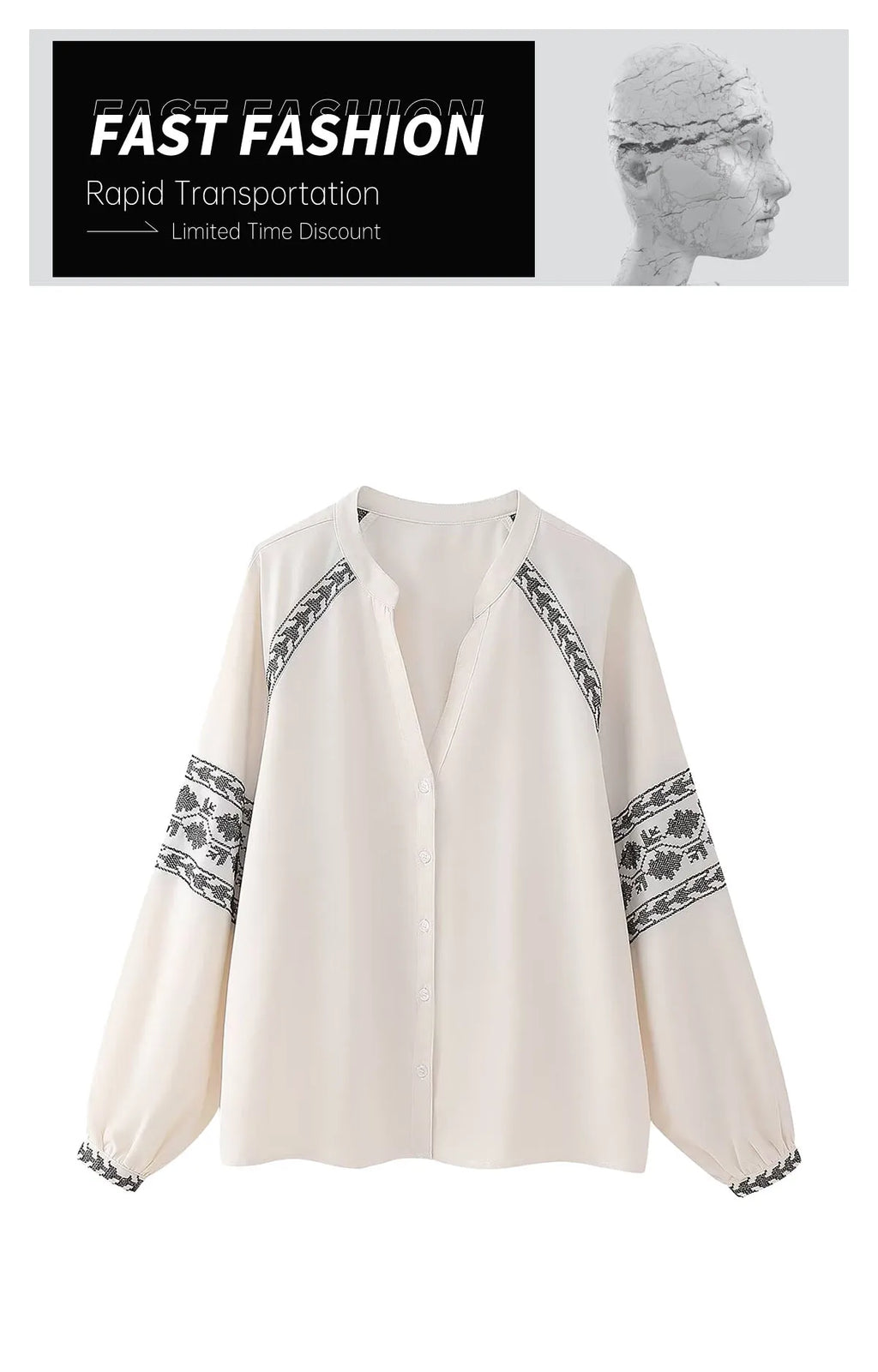 Loose Fit White Embroidered Cover Up Shirt Top for Women with Stylish Contrast Detailing and Versatile Casual Design