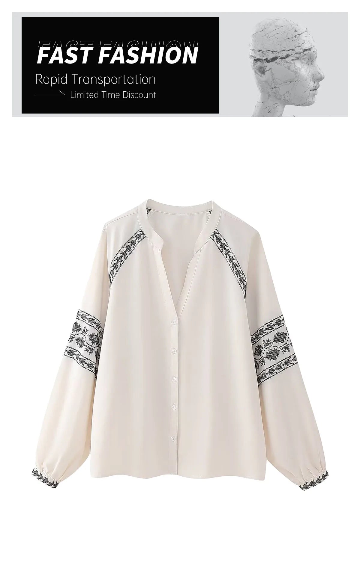 Loose Fit White Embroidered Cover Up Shirt Top for Women with Stylish Contrast Detailing and Versatile Casual Design