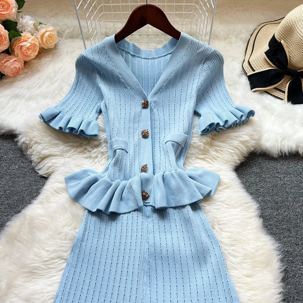 V Neck Maxi Dress for Women Mermaid Bodycon Silhouette