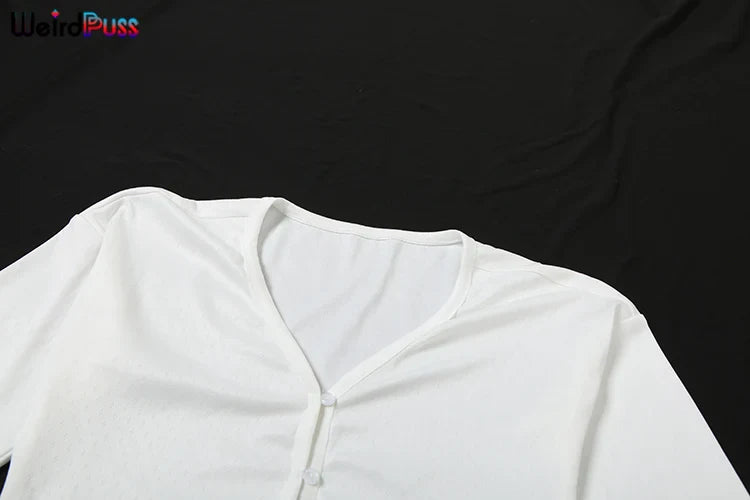 Casual Solid Two Piece Set for Women Long Sleeve Single Breasted Crop Top with Ruffled Thin Mini Shorts Autumn Trend Stylish Matching Outfit