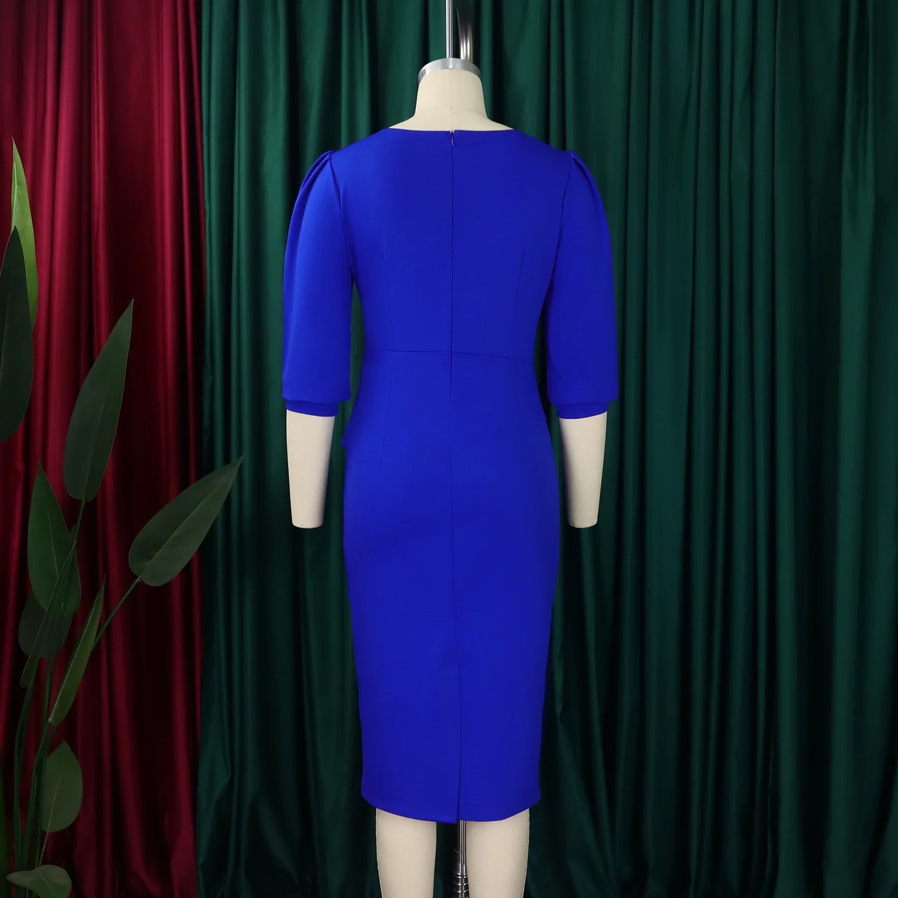 Elegant Office Dress For Women O Neck Half Sleeve Sheath