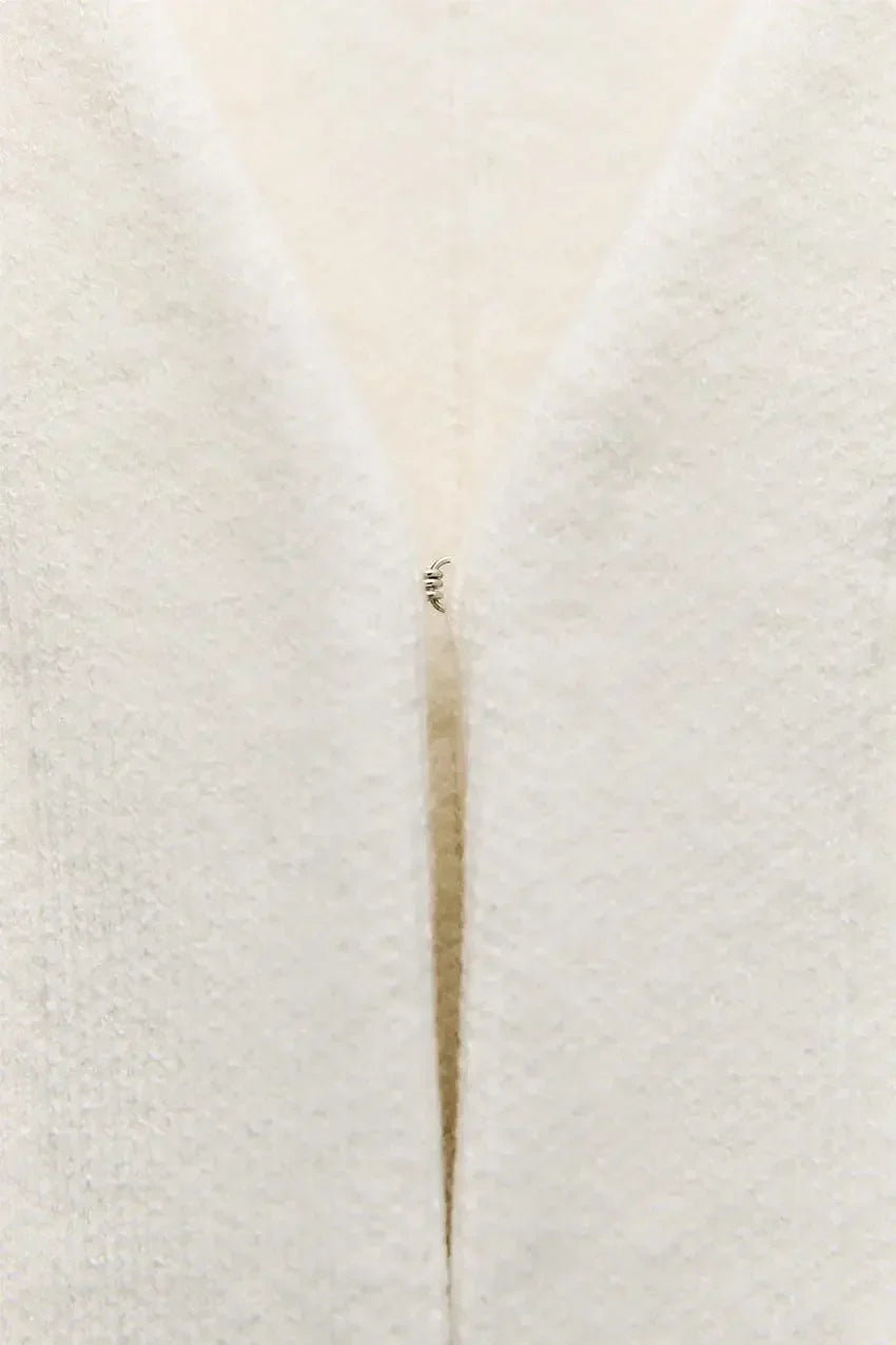 Women's Knit Tailored Cardigan and Skirt Set V-Neck Long Sleeve Jacket with High Waist Elastic A-Line Mini Skirt Stylish Two-Piece Outfit