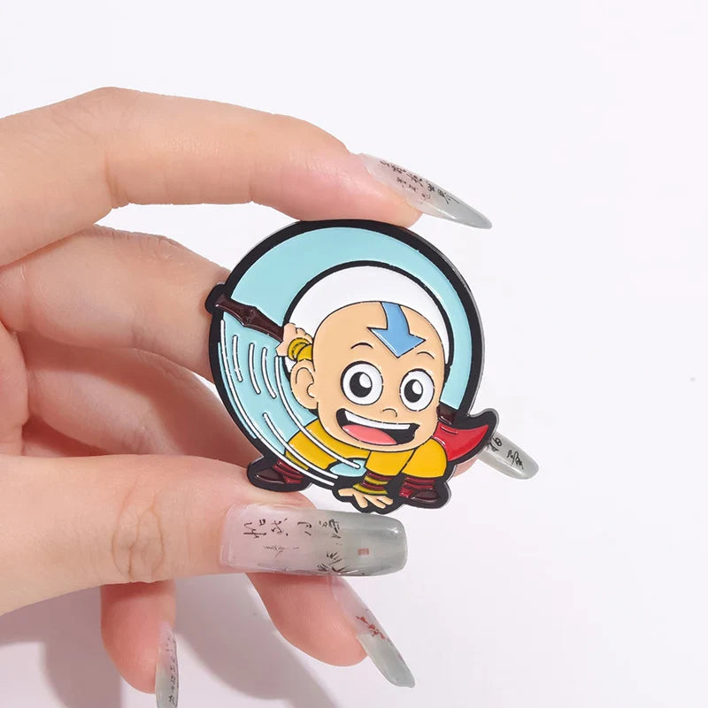 Cute Cartoon Anime Character Enamel Pins Custom Little Monk Brooches Funny Jewelry Gift for Friends