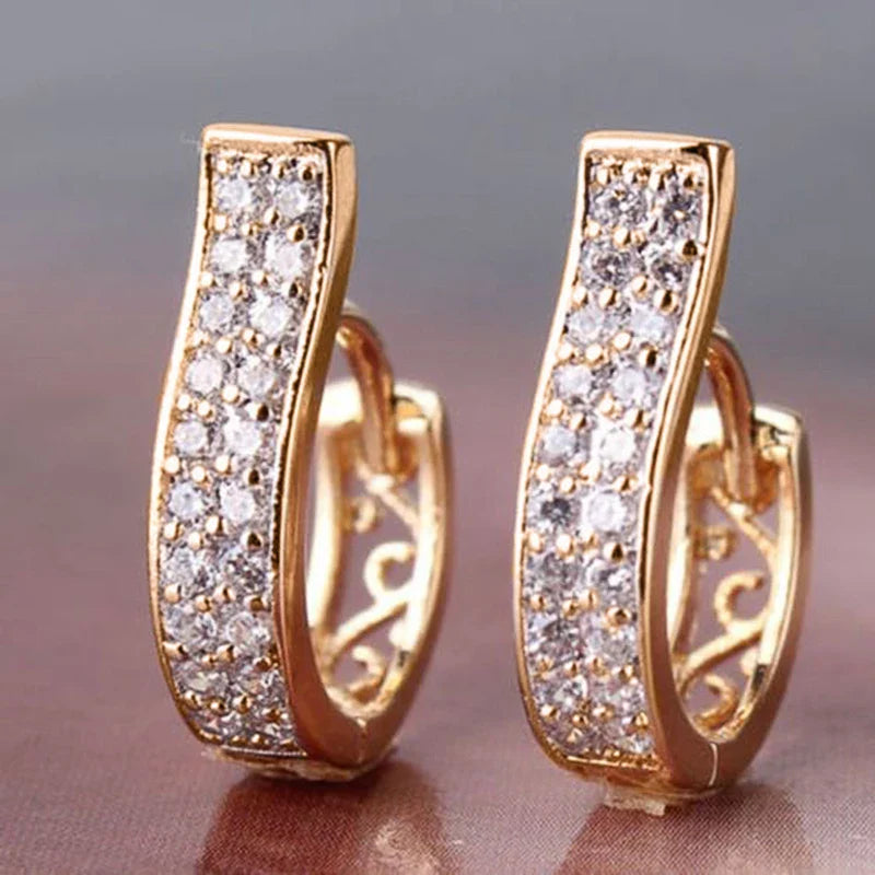 Unique Design Hollow Out Gold Hoop Earrings for Women - Irregular Trendy Jewelry for Weddings and Parties