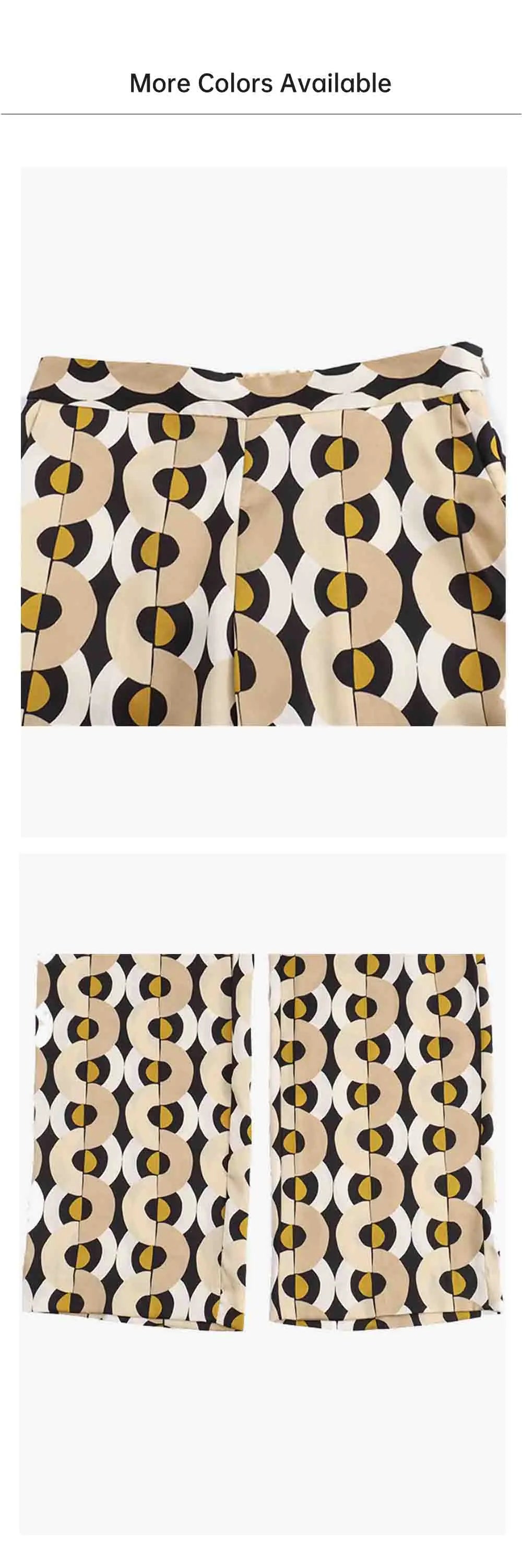 Casual Women's Fashion Geometric Printed Shirt with High Waist Straight Leg Pants Set for Sleek and Stylish Autumn Look