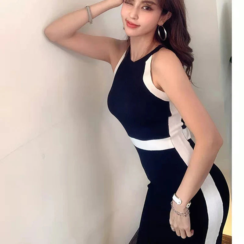 Womens Summer Bodycon Maxi Dress Sleeveless Bandage Knit