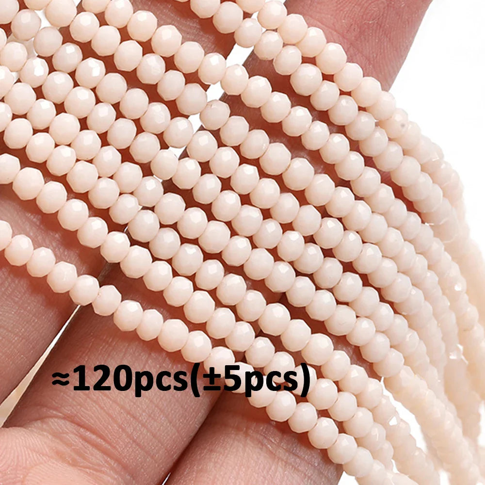 120 Pieces Crystal Glass Rondelle Beads Faceted Round Loose Spacer Beads for Jewelry Making