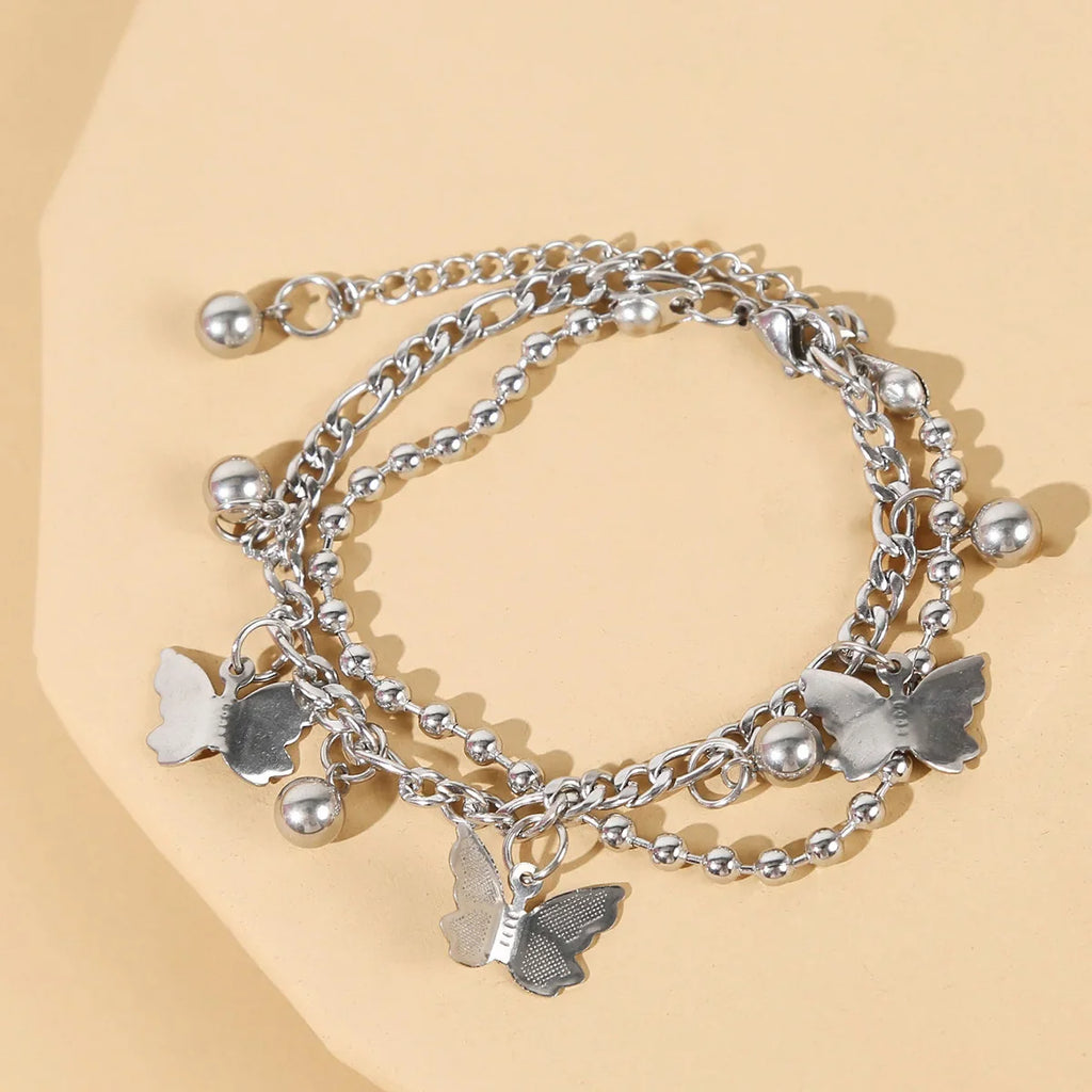 Women's Multi Layered Steel Ball Love Bracelet for Travel, Date, Party and Festival Gifts