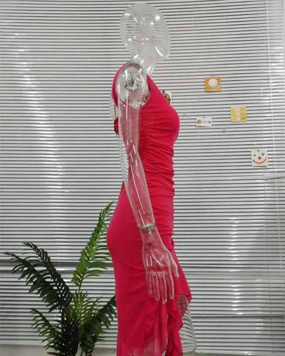 Tie Dye Backless Maxi Dress With Side Slit Bodycon