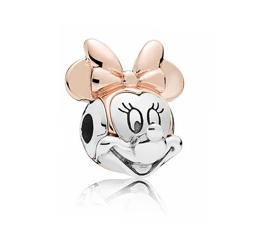 Disney 925 Sterling Silver DIY Charm Compatible With 3mm Bracelets Featuring Mickey Mouse Ferris Wheel And Suitcase Designs