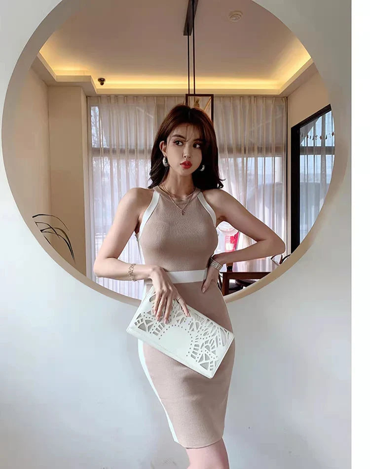 Womens Summer Bodycon Maxi Dress Sleeveless Bandage Knit