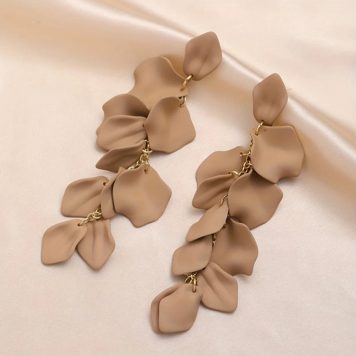 Stylish Multicolored Flower Earrings for Women Delicate Petal Tassel Stud Earrings Perfect for Everyday and Party Accessories