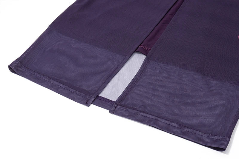 Mesh Long Sleeve Lace Patchwork Backless Evening Dress