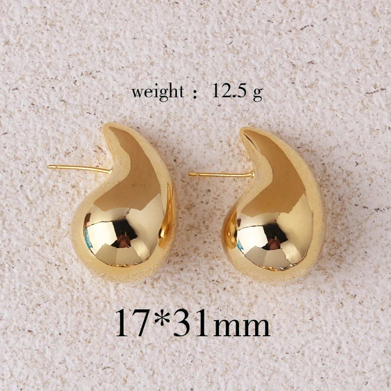 Extra Large Chunky Hoop Earrings for Women Lightweight Hypoallergenic Gold Plated Oversized Drop Earrings