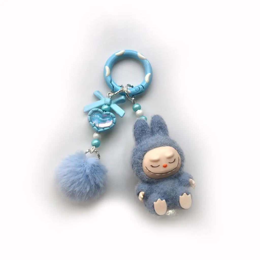 Mini Keychain Cartoon 3D Doll Pendant for Students School Bags and Car Keys