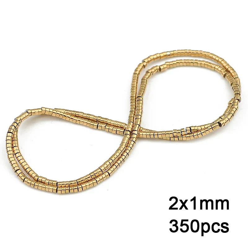 Hematite Natural Stone Gold Plated Loose Beads for DIY Jewelry Making - Star and Heart Shapes