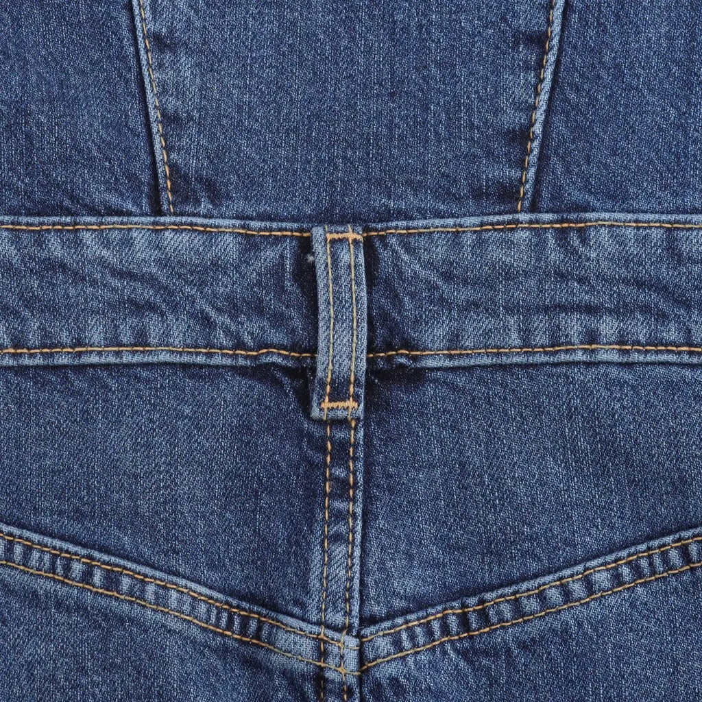 Womens Suspender Dress Round Neck Sleeveless Casual Slim Fit