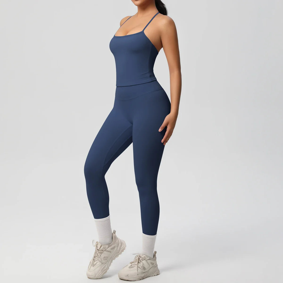 2PCS Nude Feeling Women's Yoga Set with Sports Bra and Leggings for Gym Fitness and Running