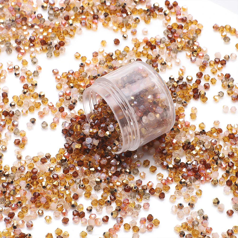 500Pcs 3mm Mixed AB Color Czech Bicone Glass Beads for DIY Jewelry Making and Handmade Bracelets