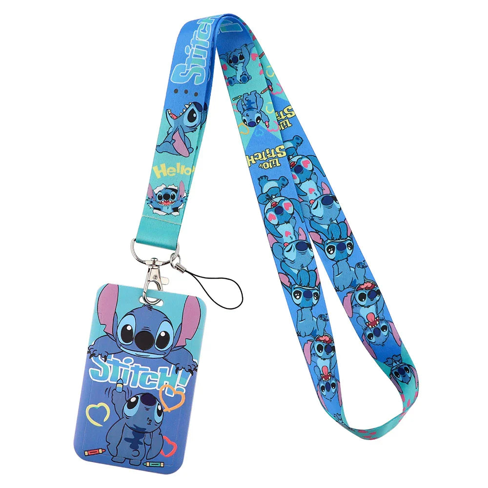 Stitch Cute Cartoon Animation Lanyard for Keys ID Credit Card Pass Mobile Phone Charm Neck Strap Badge Holder