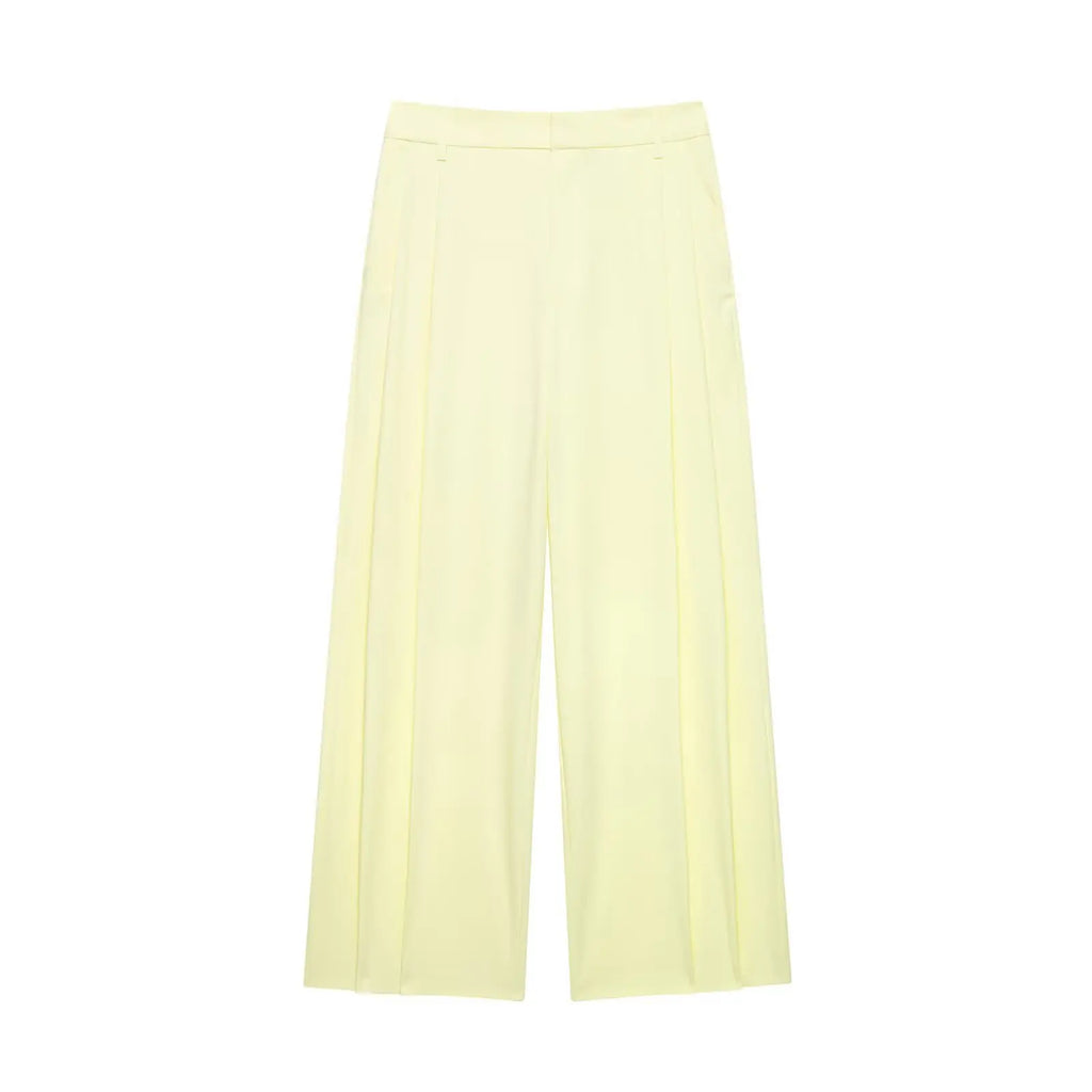 Summer Women's Halter Neck Pant Suit Set with Crop Top and High Waist Wide Leg Pants