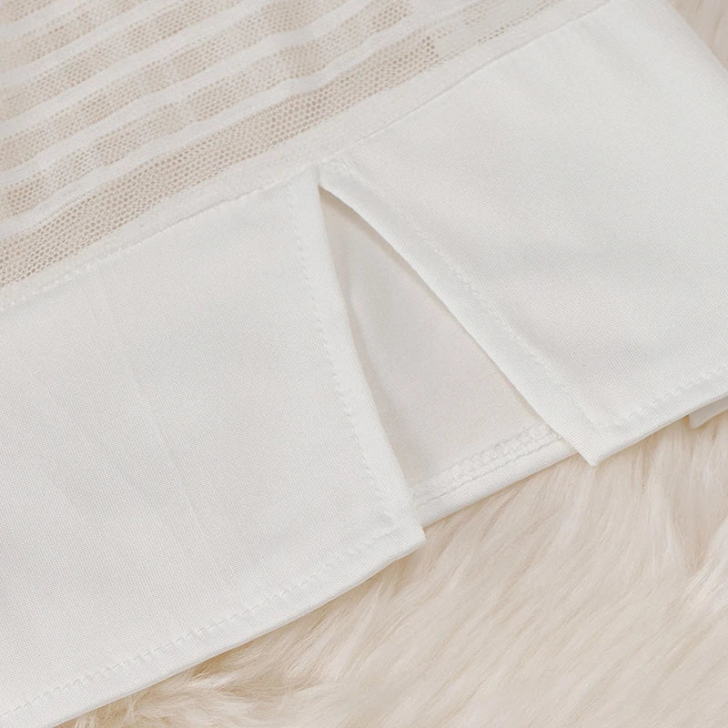 Sexy French-Inspired Lingerie Set with Button Straps Patchwork Short Skirt V-Neck Bow Tie 4-Piece Erotic Cosplay Underwear Suit