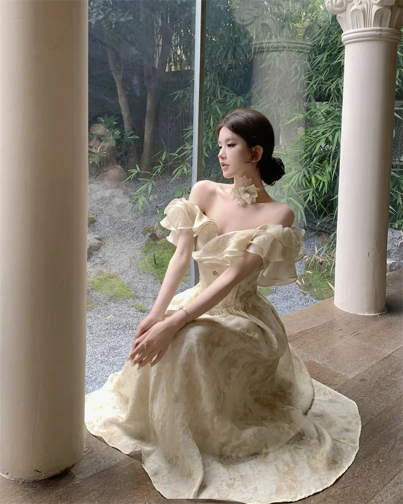 Elegant Vintage Aline Party Dress For Women Casual Prom