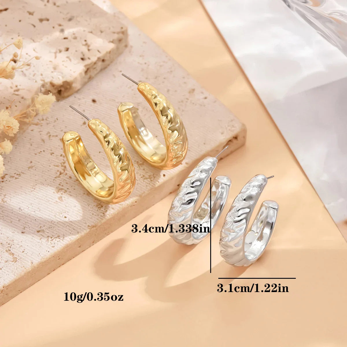 Geometric Irregular Metallic Color Earrings for Women Minimalist Trendy Jewelry Gift