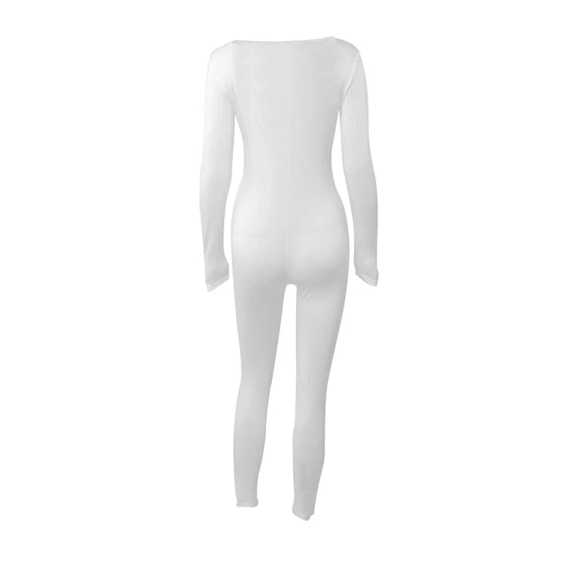 Sexy Black Butt Lift Jumpsuit for Women Long Sleeve Skinny Fitness Romper Casual Streetwear Autumn Fashion