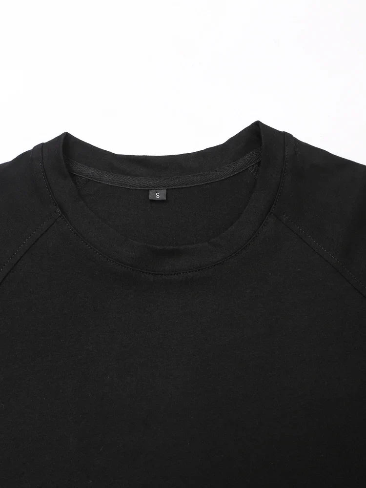 Women's Solid Casual Trouser Set with Short Sleeve T-Shirt and Elastic Waist Wide Leg Pants