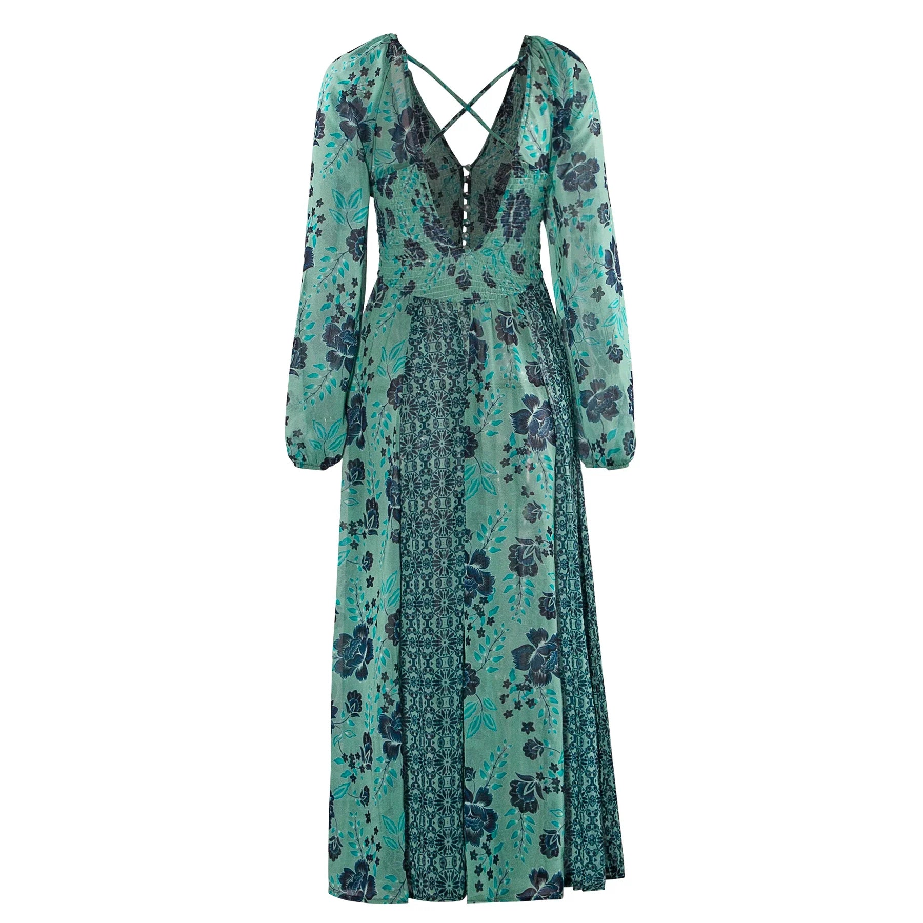 Boho Floral Summer Maxi Dress For Women Beach Wrap Dress