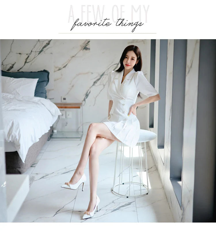 Women's Office Pencil Dress Short Sleeve Sheath Bodycon