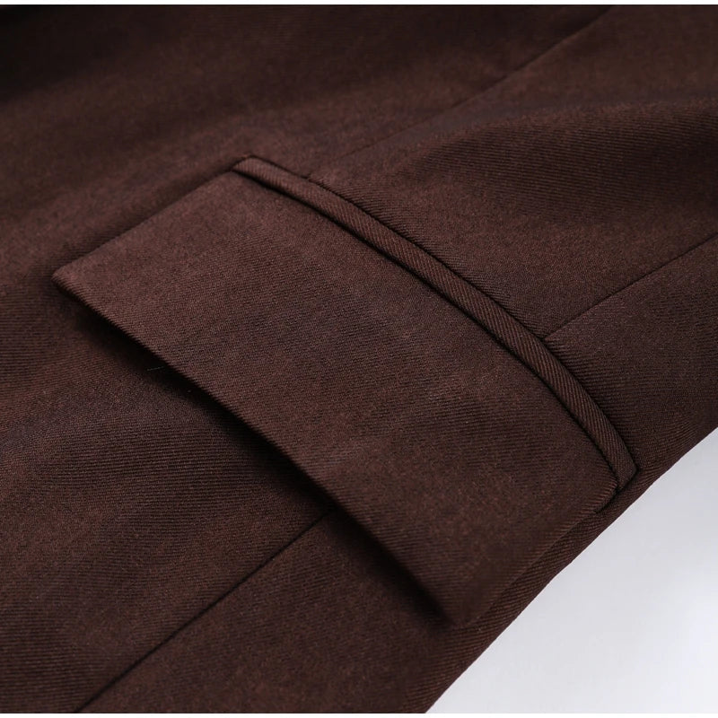 Elegant Women Blazer and Mini Skirt Set with Shoulder Pads Cinched Waist Suit Jacket and A-line Skirt Two-Piece Office Outfit